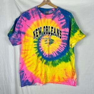New Orleans Big Easy Unisex T-Shirt XL Tie Dye Travel Souvenir